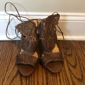 Schutz ankle wrap heels